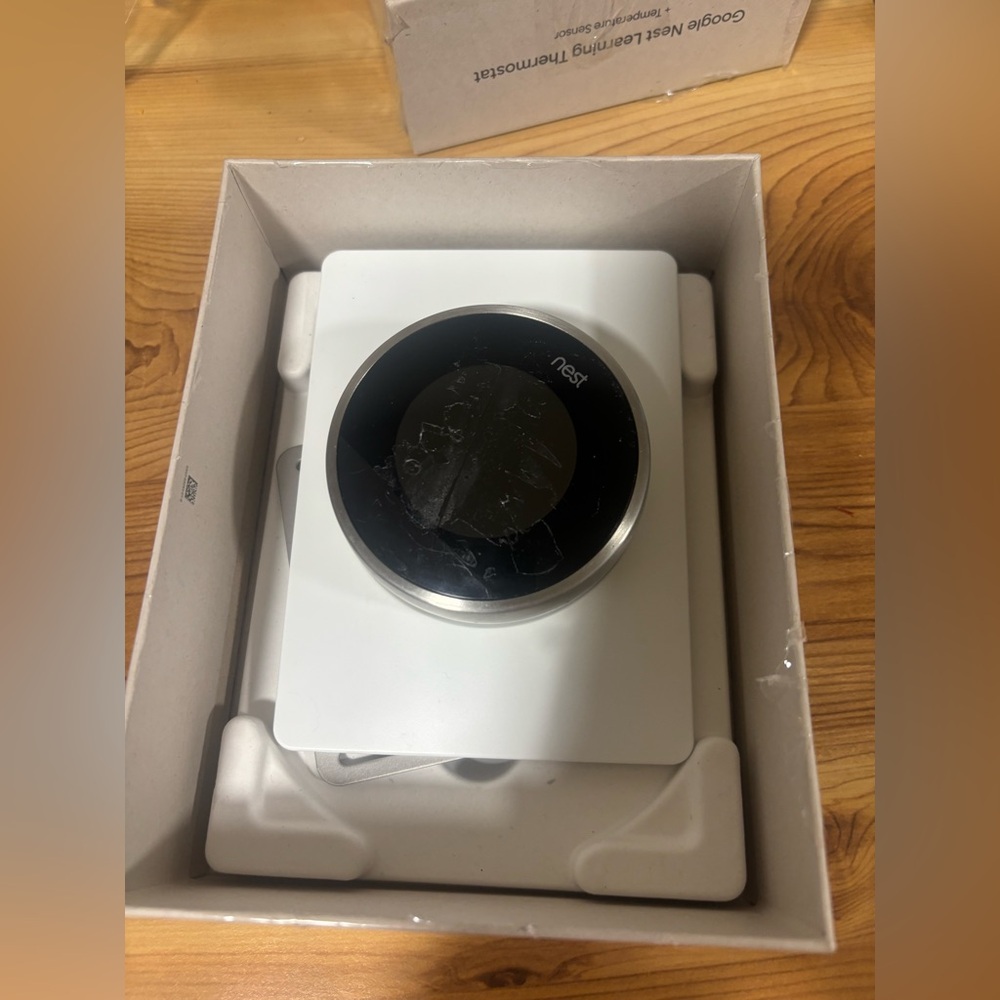 Google Nest Learning Thermostat 2nd Gen (Model 02A) w/ Back Plate - Silver